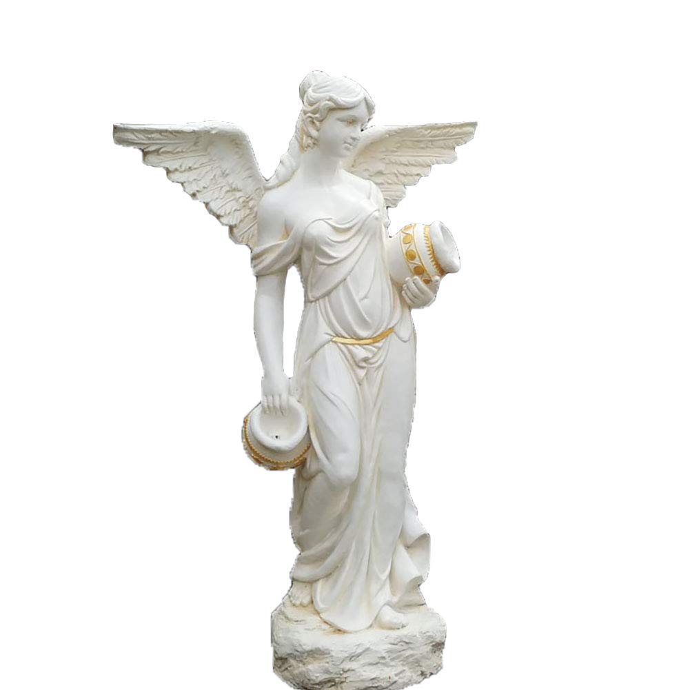 天然白材製 彫刻装飾品 高さ約15cm Amazon.co.jp: 大きな 翼 天使 装飾品,ガーデン饰り 宗教 女神 図 家の